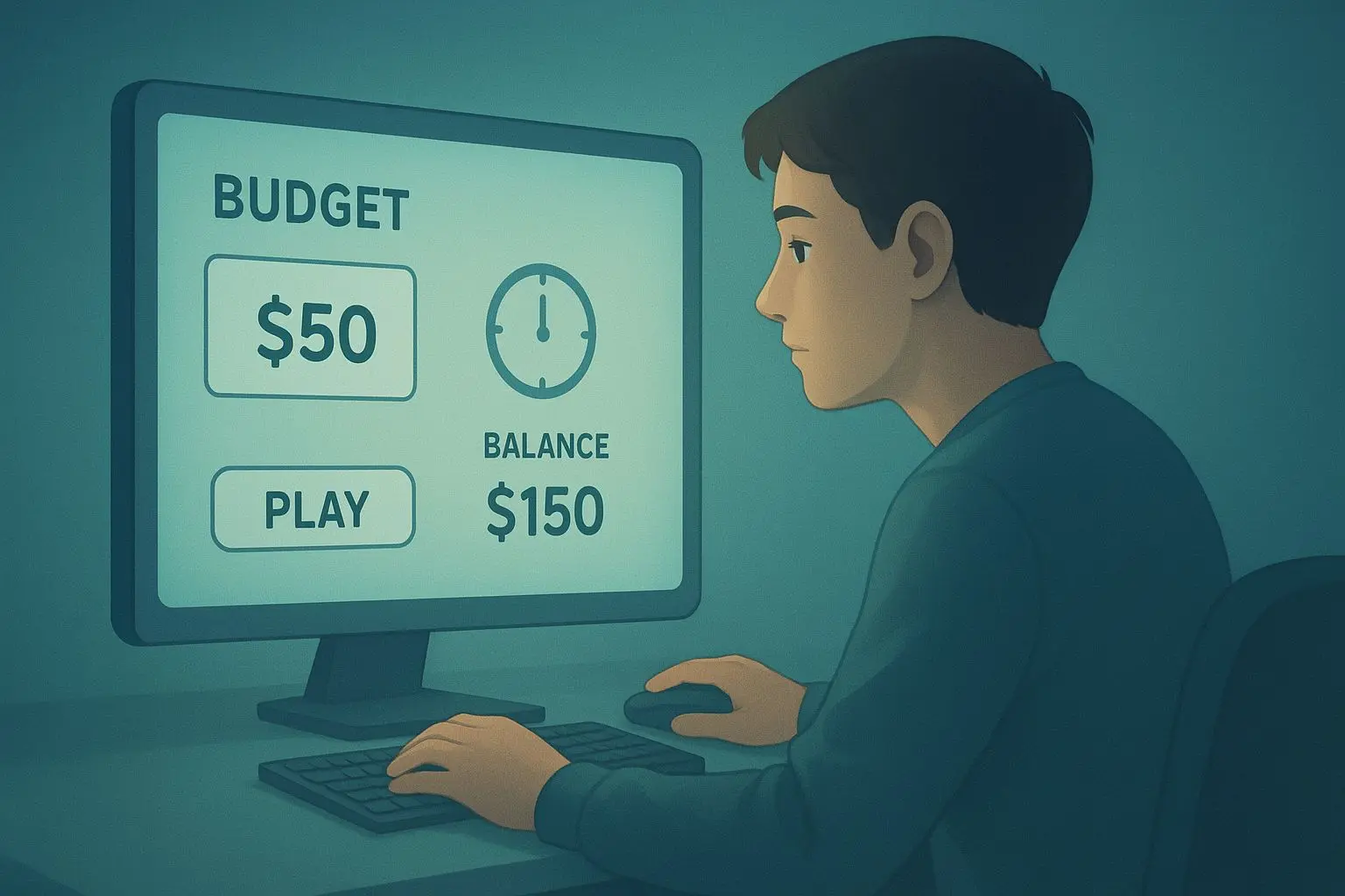 Responsible play concept with calm player and budget controls