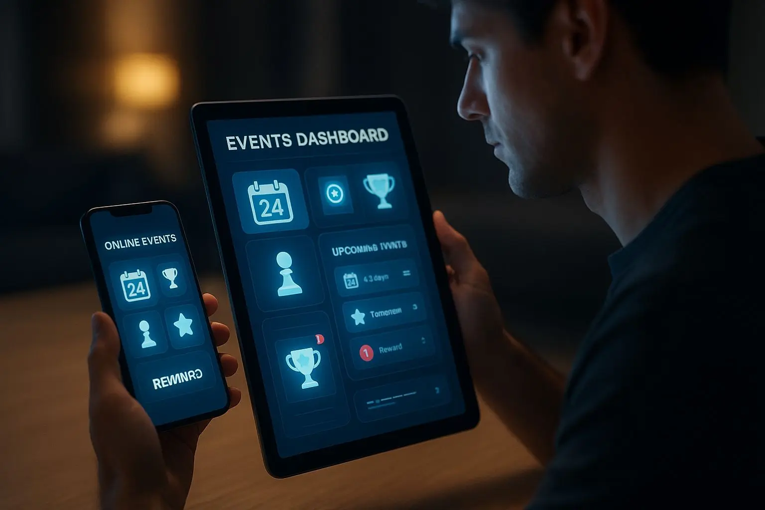 User tracking online events on smartphone and tablet