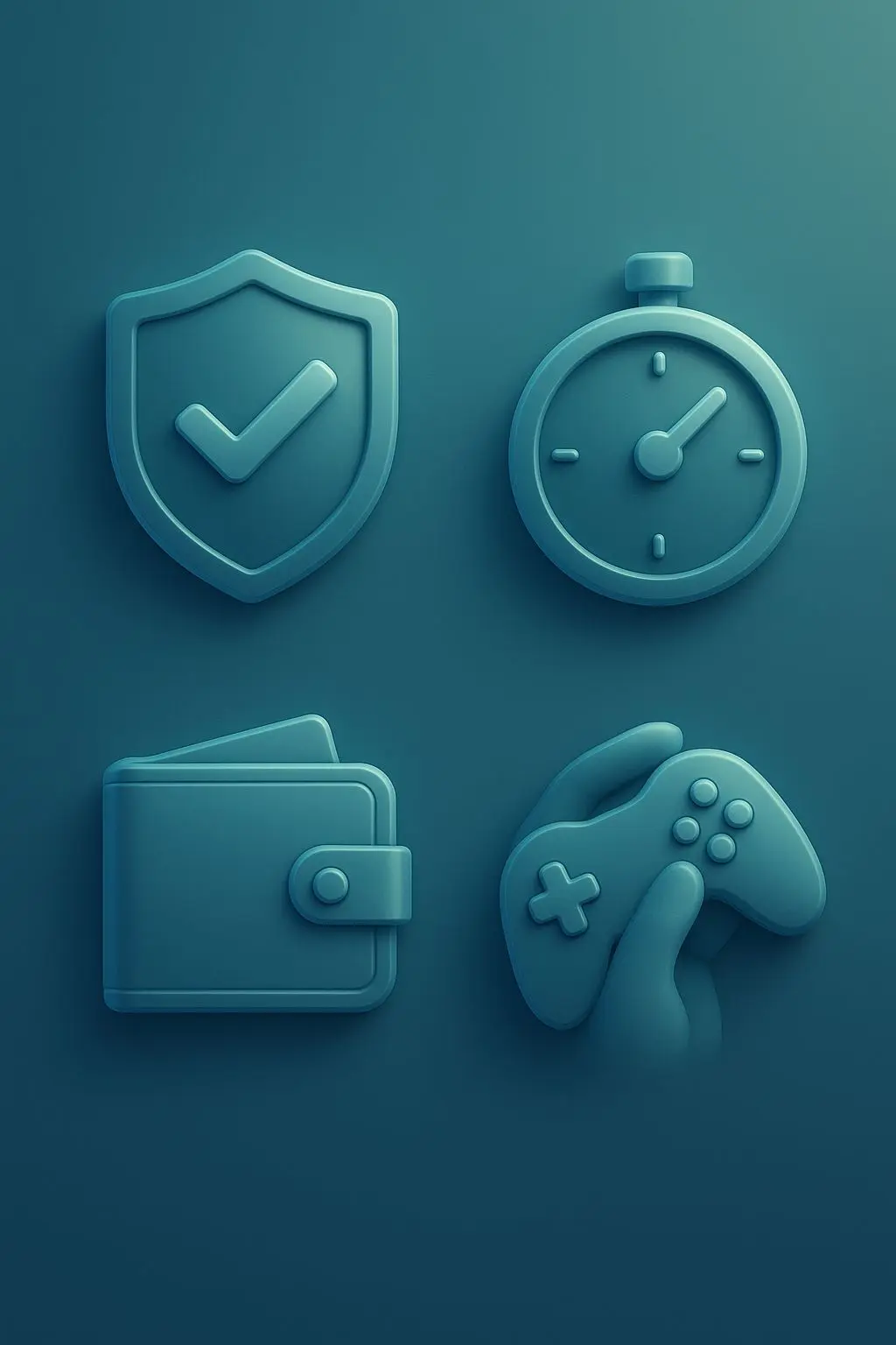 Digital safety icons showing shield, timer and budget control