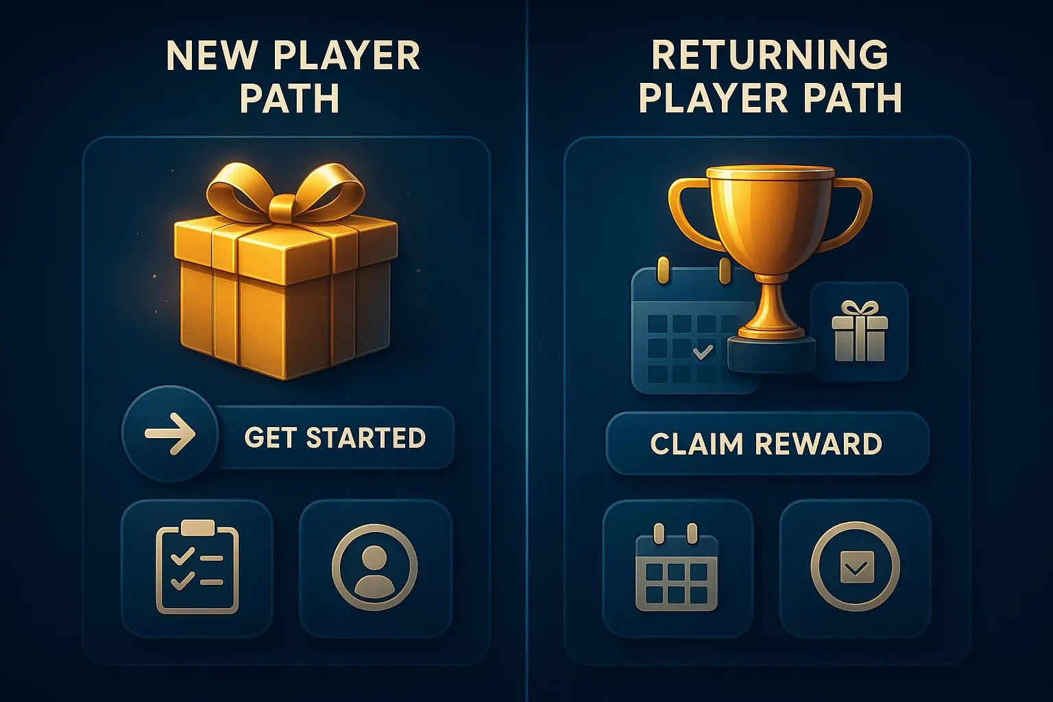 Comparison visual for new and existing player promotions