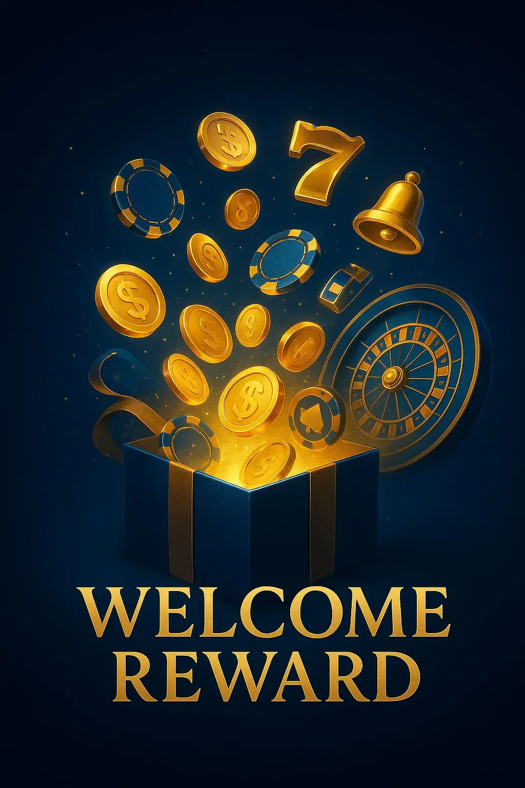 Welcome reward gift box with gaming-style elements