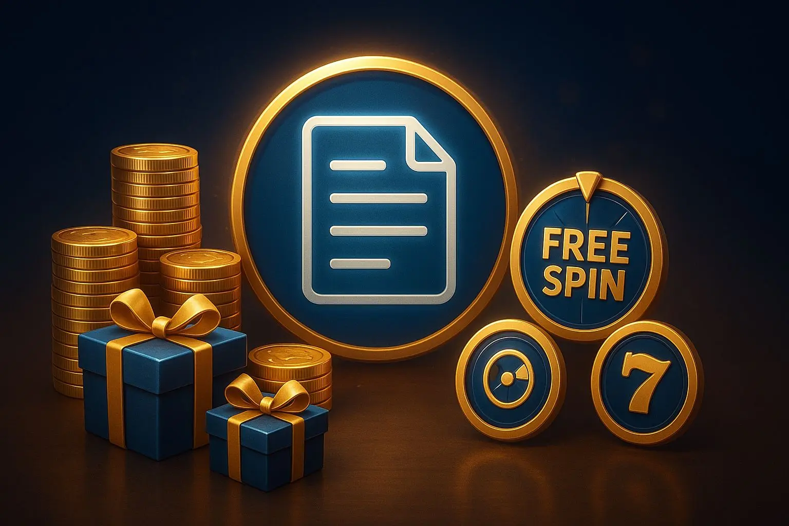 Bonus icons and policy document for sister site promotions