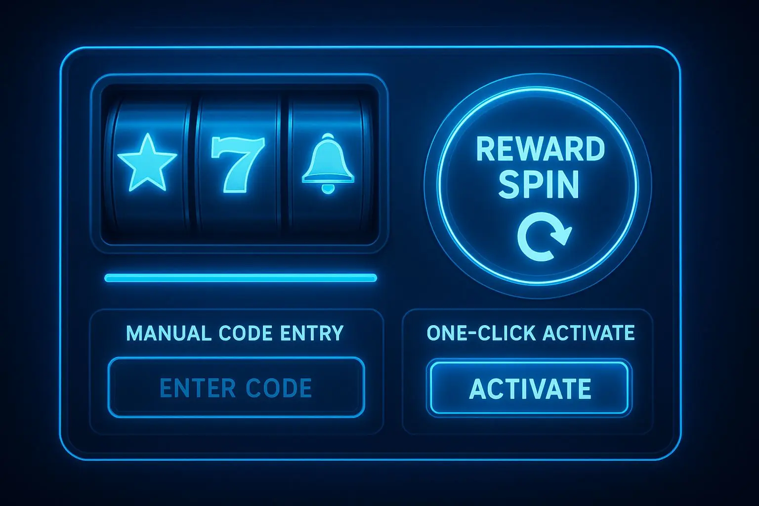 Illustration comparing promo code entry and no-code free spins activation