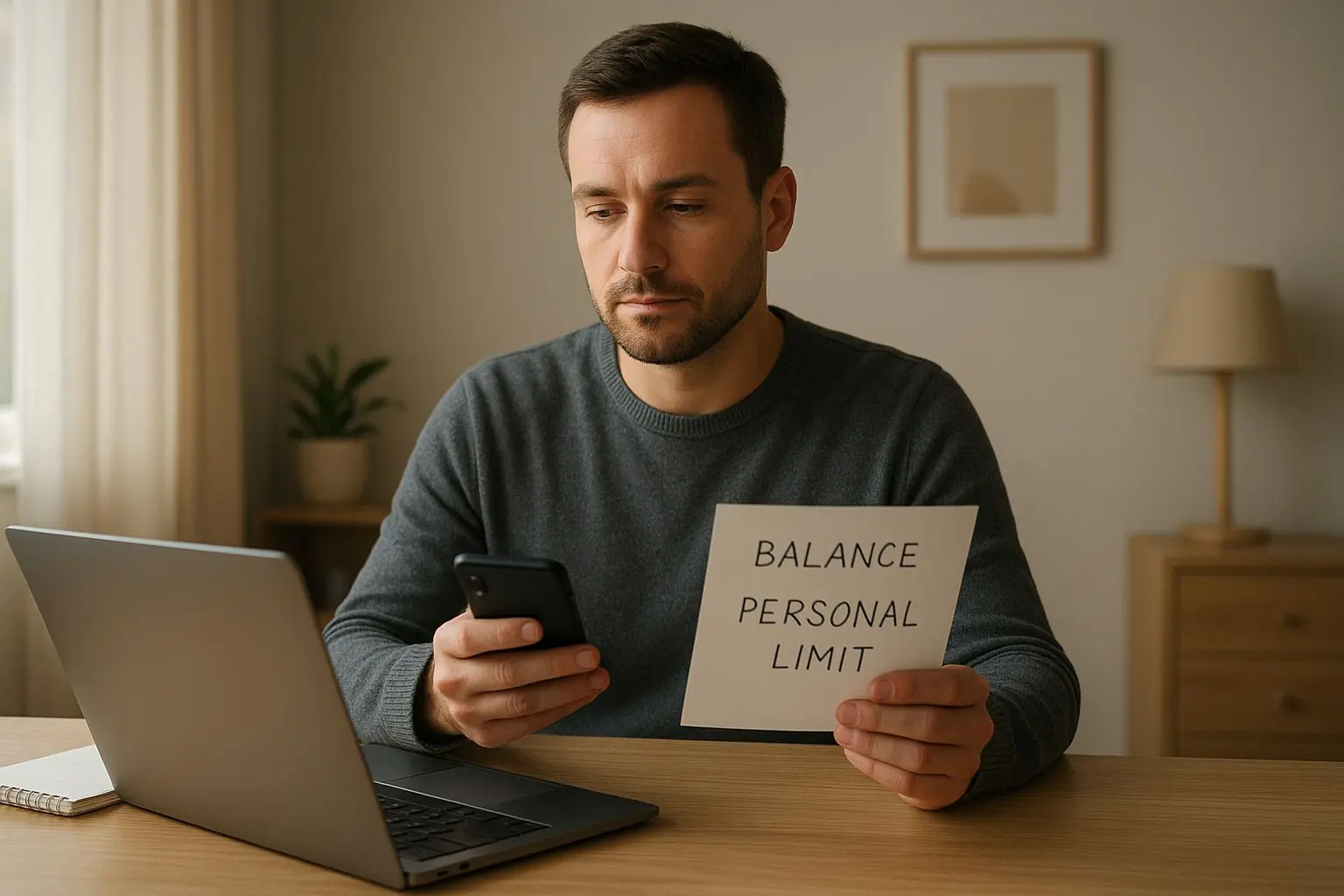Player checking balance and limits before playing online