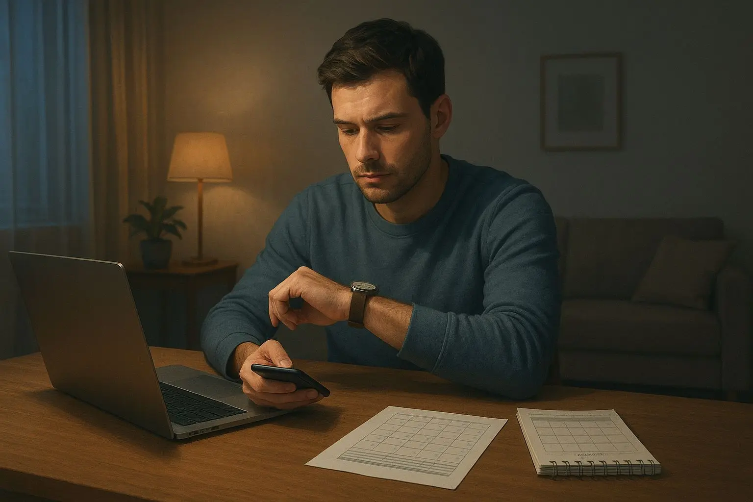 Calm player managing time and budget before online play