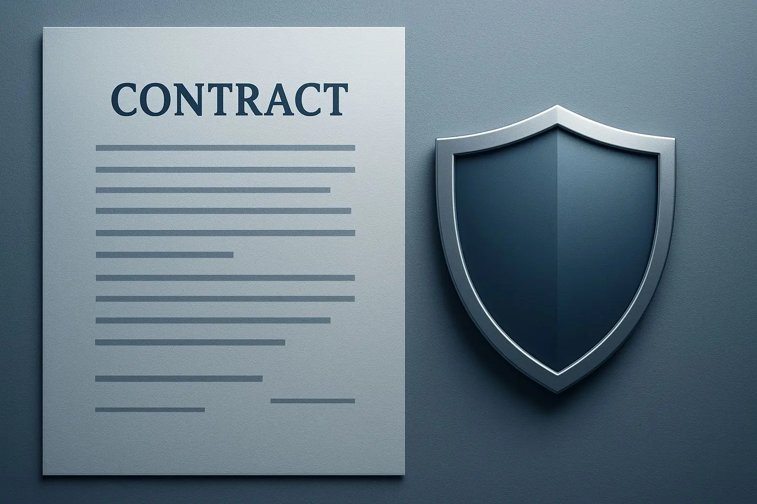 Juridische banner met document en beveiligingsschild